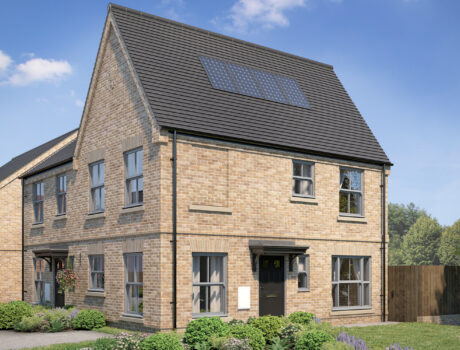 Architectural CGI impression of the Franklin house type on the Papworth housing development