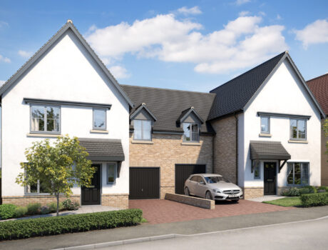 Architectural CGI impression of the Milton house type on the Papworth housing development