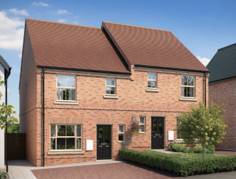 Architectural CGI impression of the Sorrell house type on the Papworth housing development